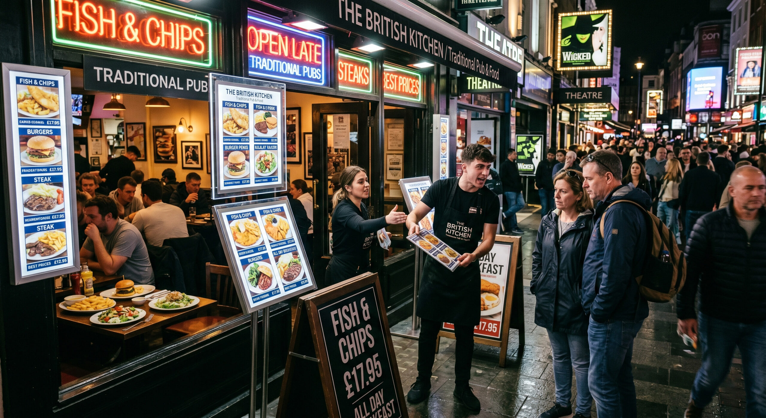 Tourist trap restaurant in Soho near Leicester Square