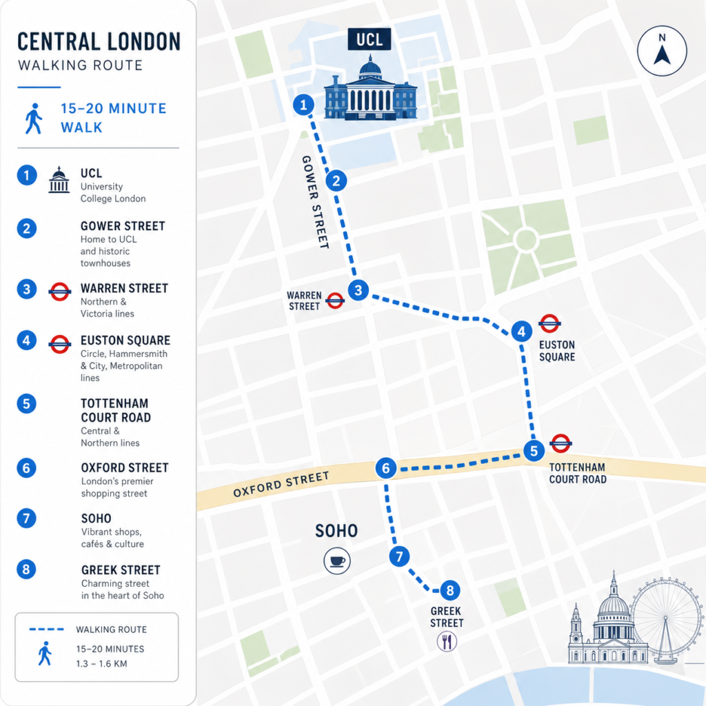 The Walk (or Quick Bus) from Bloomsbury